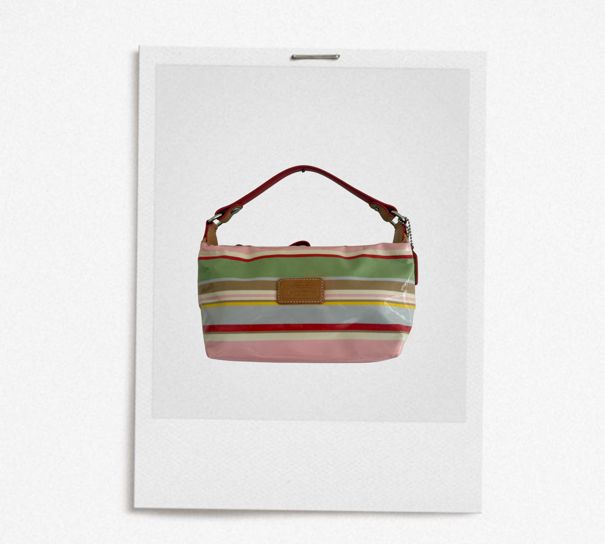 COACH WATERCOLOUR STRIPE MINI HOBO BAGUETTE