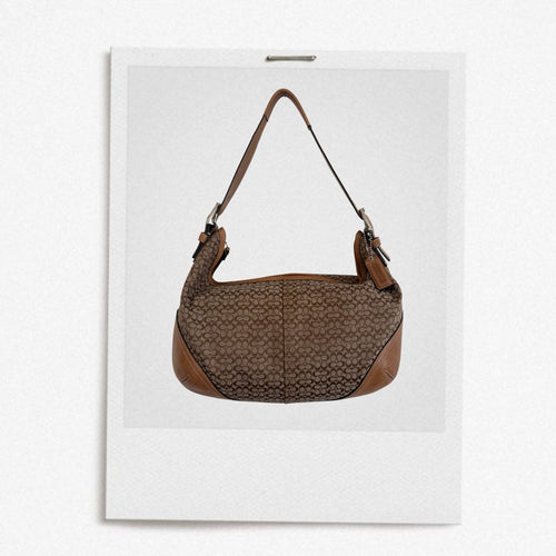 COACH 2003 SIGNATURE CRESCENT SHOULDER BAG