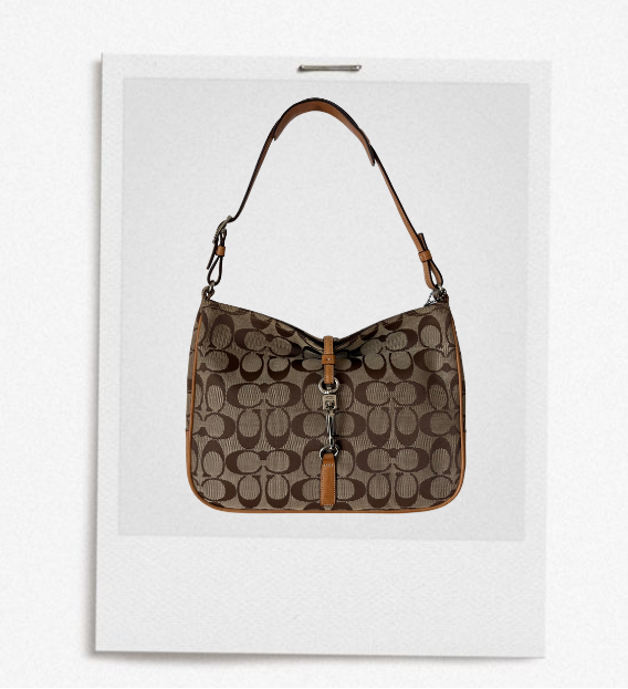 COACH 2002 SIGNATURE CLIP HOBO BAG