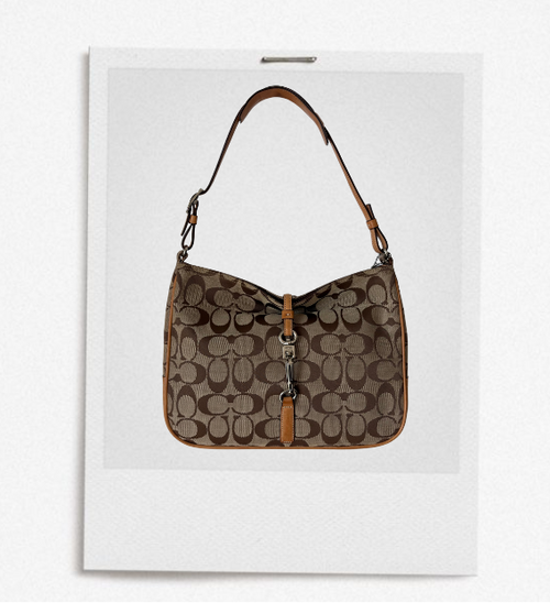COACH 2002 SIGNATURE CLIP HOBO BAG