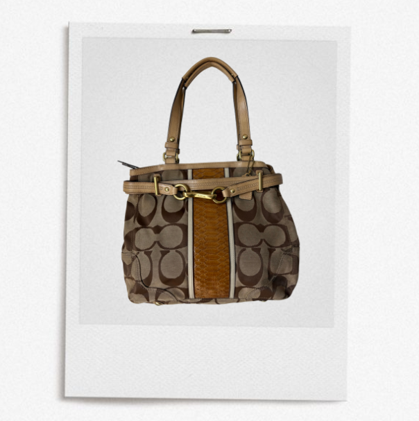 COACH 2008 SIGNATURE SNAKESKIN TOTE BAG