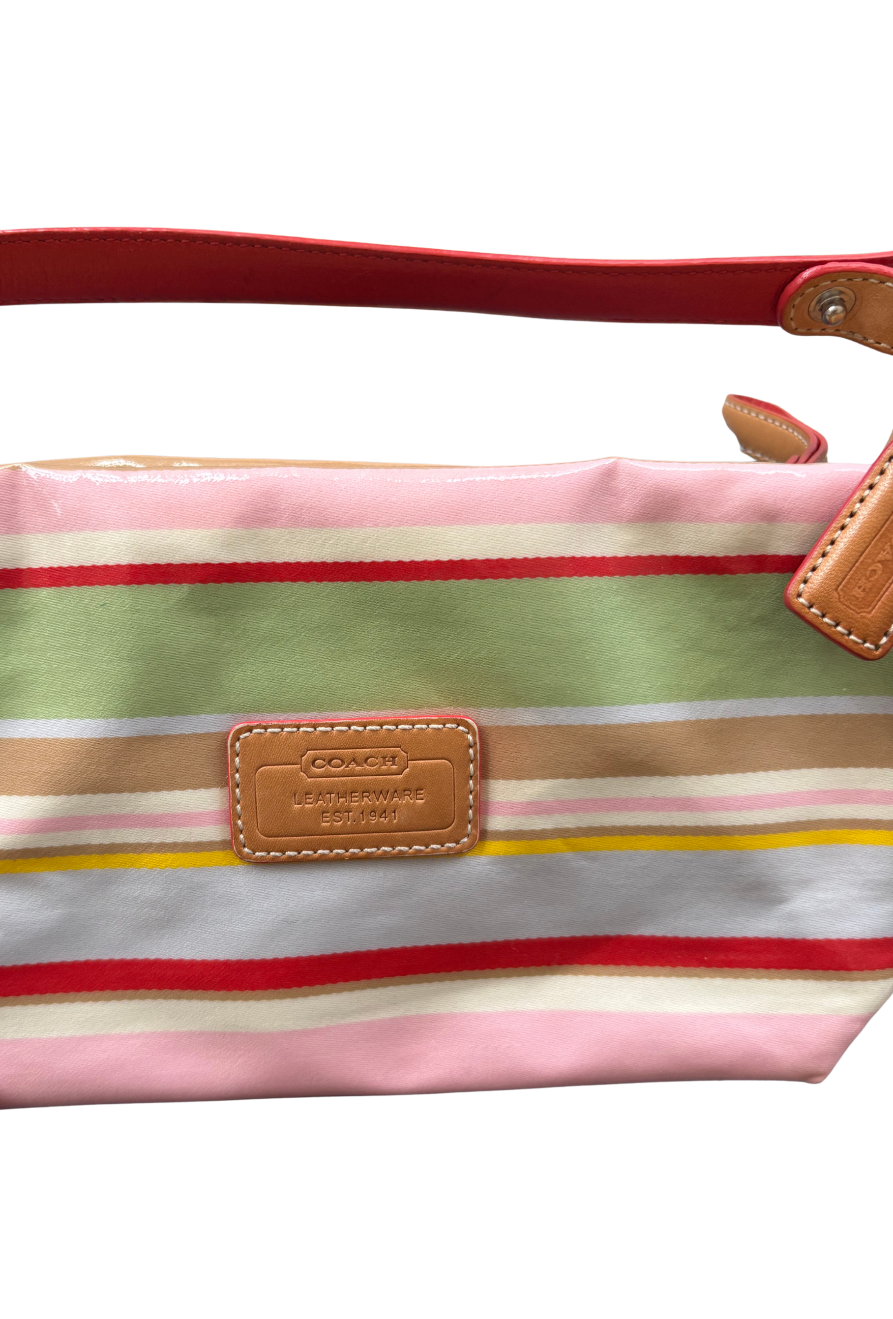 COACH WATERCOLOUR STRIPE MINI HOBO BAGUETTE